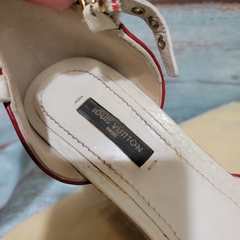 Authentic Louis Vuitton Monogram Wedge shoes Size 7.5 - Picture 11 of 15